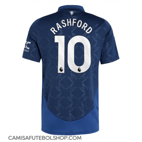 Camisa de time de futebol Manchester United Marcus Rashford #10 Replicas 2º Equipamento 2024-25 Manga Curta